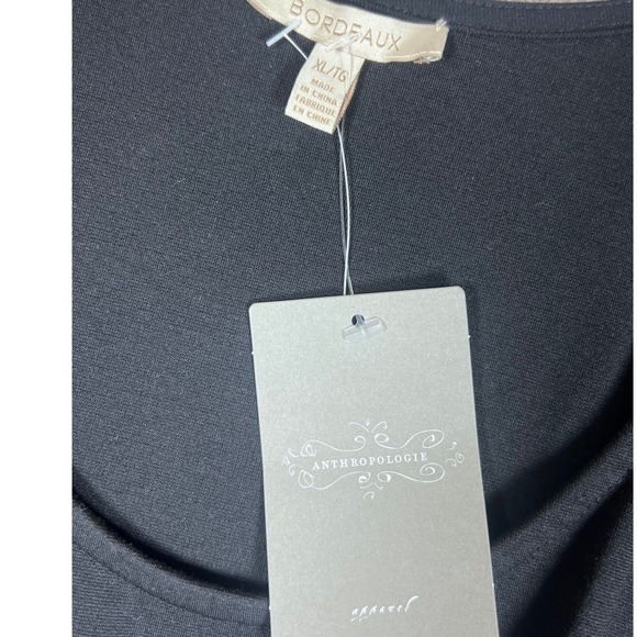 Anthropologie Black Tank Top Faux Leather Peplum NWT Ruffle Bordeaux XL Chic - Picture 3 of 10